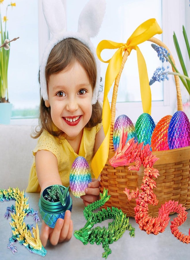 JOD® 4PCS 3D Printed Dragon Eggs with Dragon Inside - Articulated Fidget Toys, Easter Dragon Eggs, Mystery Surprise Easter Eggs for Kids, Unique 3D Printed Animals, Home Decor and Gift Set(B) - Image 2